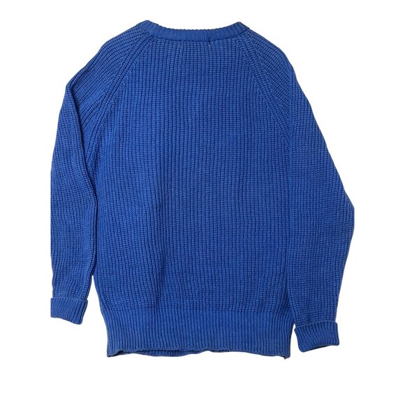 VTG Hardwood & Pine Men Medium Blue Ribbed Knit Sweater Cotton Preppy Y2K - Picture 2 of 12